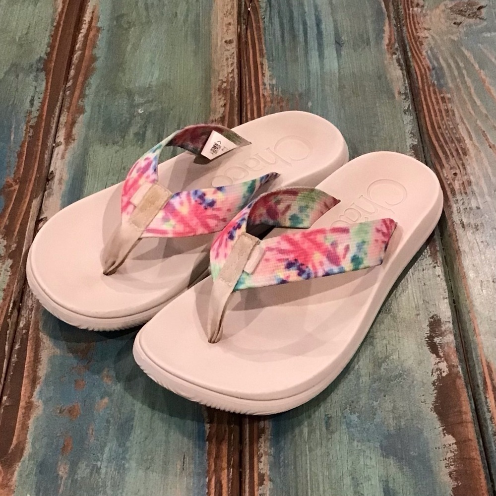 Chaco Chillos Flip Flop Light Tie Dye Women’s Sandals Comfort Shoes Size 7